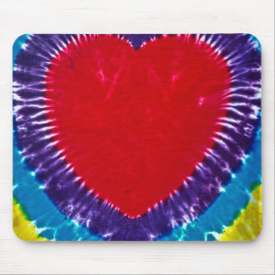 Tie Dye Heart Mouse Mat