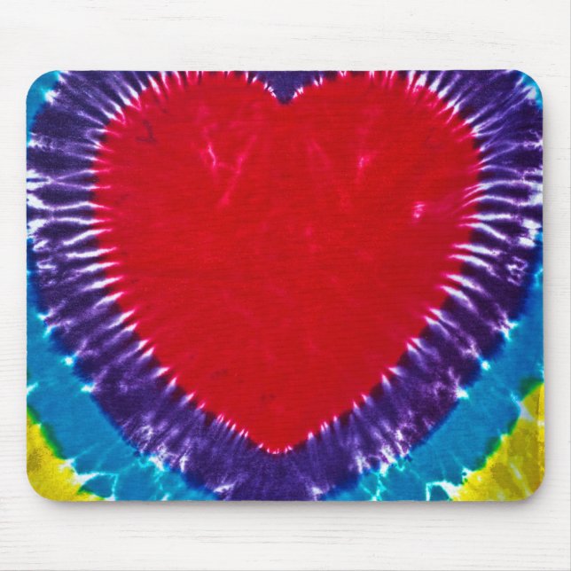 Tie Dye Heart Mouse Mat (Front)