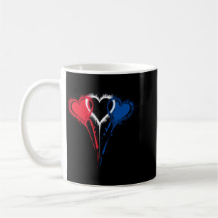 Tie Dye Heart Usa Flag Colours White Red Blue 4th Coffee Mug