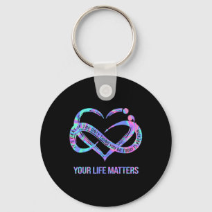 Tie Dye Heart Your Life S Suicide Prevention Aware Key Ring