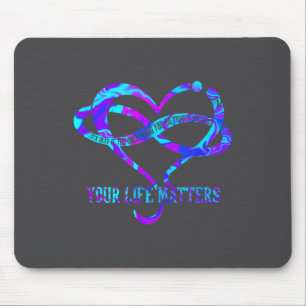 Tie Dye Heart Your Life S Suicide Prevention Aware Mouse Mat