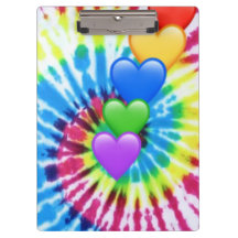 Tie Dye Hearts Clipboard
