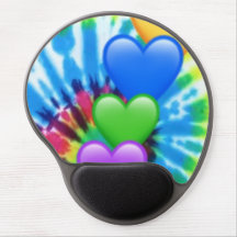 Tie Dye Hearts Gel Mouse Pad