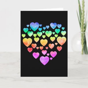 Tie Dye Hearts Happy Valentine Matching Couples Card