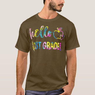 Tie Dye Hello 1st Grade Team 1st Grade Back To Sch T-Shirt