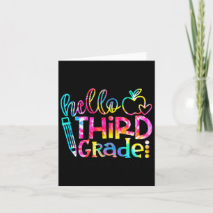 Tie Dye Hello 3rd Grade Teacher Student Byck To Sc Card