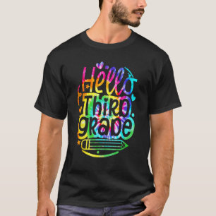 Tie Dye Hello 3rd Third Grade Back To School First T-Shirt