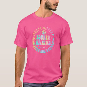 Tie Dye Hello 4th Grade Team Teacher Student Back T-Shirt