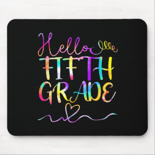 Tie Dye Hello Fifth 5th Grade Teacher Student Byck Mouse Mat