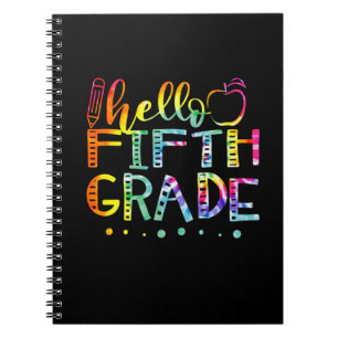 Tie Dye Hello fIFTH TH Grade Teacher Notebook