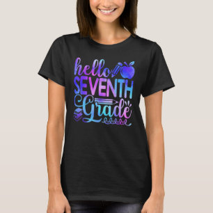 Tie Dye Hello Seventh 7th Grade Teacher First Day T-Shirt