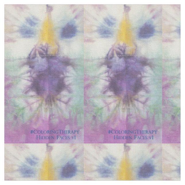 Tie-Dye Hidden Faces #1 fabric (Close Up)