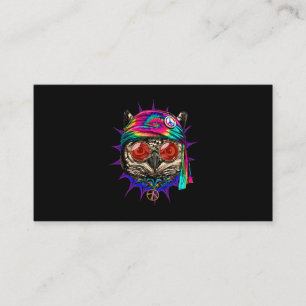 Tie Dye Hippie Owl Hippiness Peace Love Owl 682 Business Card