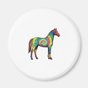 Tie Dye Horse Vintage Engraving Vector Art Magnet
