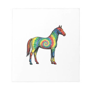 Tie Dye Horse Vintage Engraving Vector Art Notepad