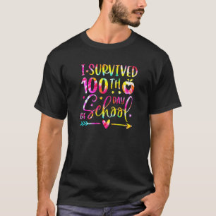 Tie Dye I Survived 100th Day Of School Teacher Kid T-Shirt