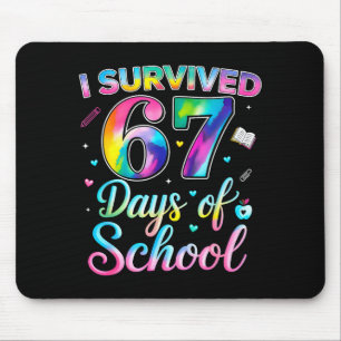 Tie Dye I Survived 67 Days Of School Funny Six Sev Mouse Mat