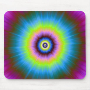 Tie-Dye in Blue Pink Yellow Mousepad