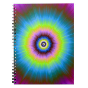 Tie-Dye in Blue Pink Yellow Notebook