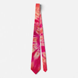 Tie Dye in Hot Orange and Magenta Swirl Men's Tie
