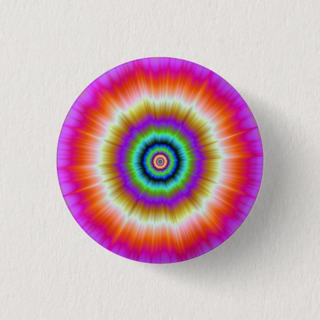 Tie-Dye in Violet Red and Green Button (Front)