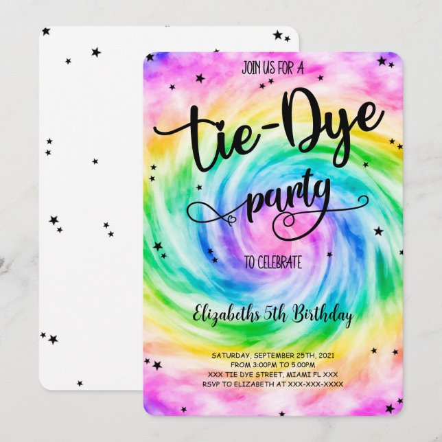 Tie Dye Invitation (Front/Back)