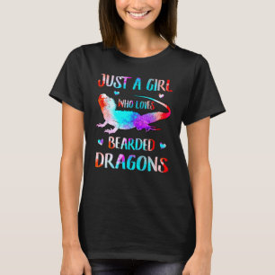 Tie Dye Just A Girl Who Loves Bearded Dragon  Liza T-Shirt