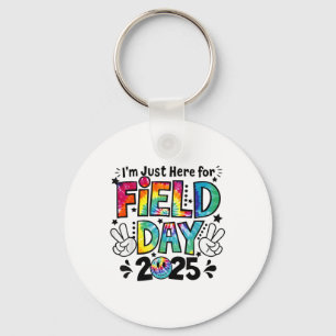 Tie Dye Just Here For Field Day 2025 Peace Sign Te Key Ring