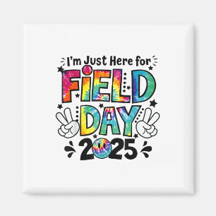 Tie Dye Just Here For Field Day 2025 Peace Sign Te Magnet
