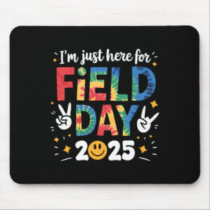 Tie Dye Just Here For Field Day 2025 Peace Sign Te Mouse Mat