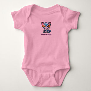 Tie Dye Kitty Cat Says Love Meee Baby Bodysuit