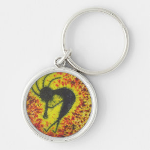 Tie Dye Kokopelli Key Chain