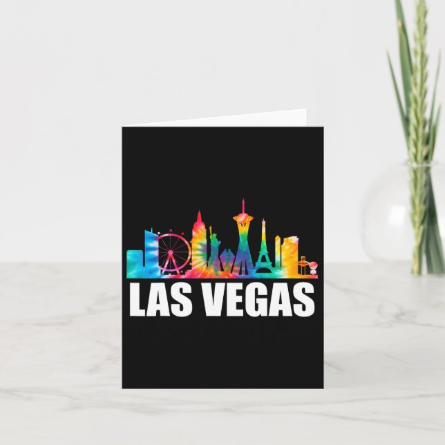 Tie Dye Las Vegas Nevada Groom Party Trip Vacation Card (Front)
