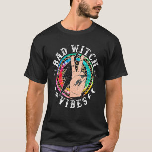 Tie Dye Leopard Bad Witch Vibes Halloween Girls W T-Shirt