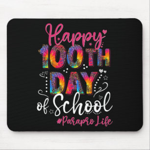 Tie Dye Leopard Happy 100th Day Of School Paraprof Mouse Mat
