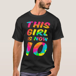 Tie-Dye Lettering Girl Daughter 10th Birthday T-Shirt