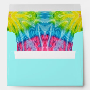 Tie Dye Lined Envelope With Return Address