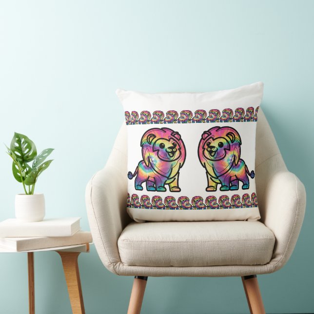 Tie Dye Lion Cushion (Chair)