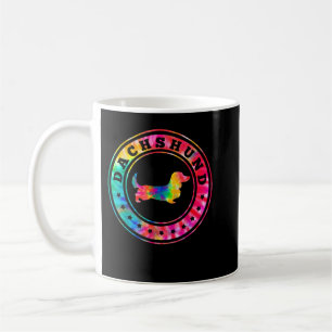 Tie Dye Long Hair Dachshund Dog Mum Dad Pet Lover Coffee Mug