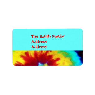 Tie Dye Look Address Labels
