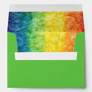 Tie Dye Look Lined Envelope With Return Address