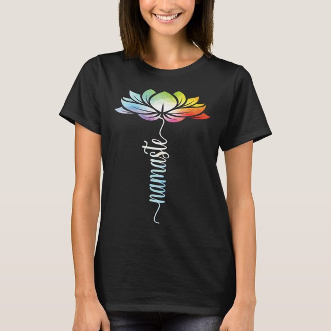 Tie Dye Lotus Flower Yoga Zen Meditation Namaste T-Shirt (Front)