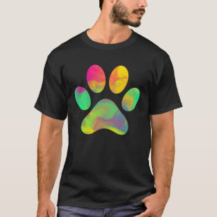 Tie Dye Love Dog Paw Print Animal Paw Dog T-Shirt