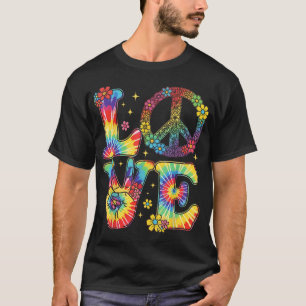 Tie Dye Love Peace Sign Hippie T-Shirt