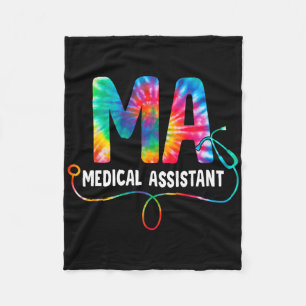 Tie Dye Ma Medical Istant Nurse Stethoscope Ma Fleece Blanket