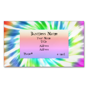 Tie Dye Magnetic Business Card