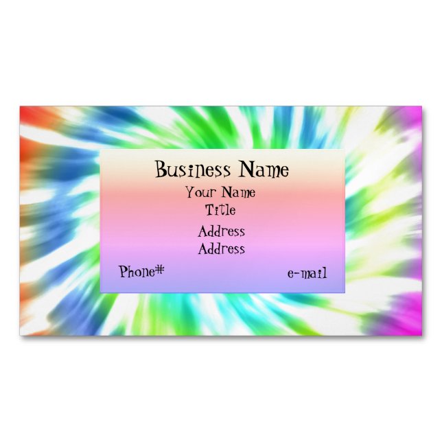 Tie Dye Magnetic Business Card (Front)