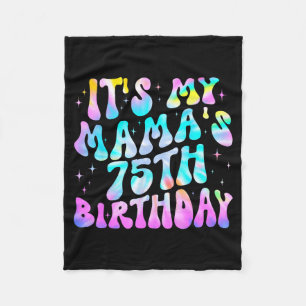 Tie-dye mama's 75th birthday happy 75 years old fleece blanket