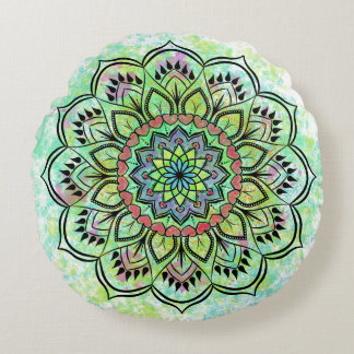 Tie-Dye Mandala Meditation Round Pillow