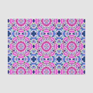 Tie Dye Mandala Pattern Denim Blue and Pink  Tissue Paper